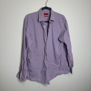HUGO Men's Purple Gingham Shirt
